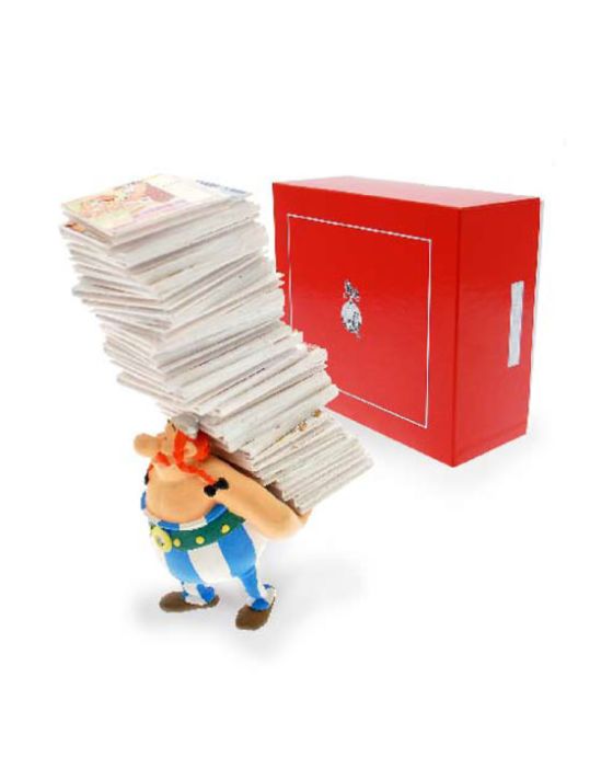 Figurine Obélix portant les livres main product photo