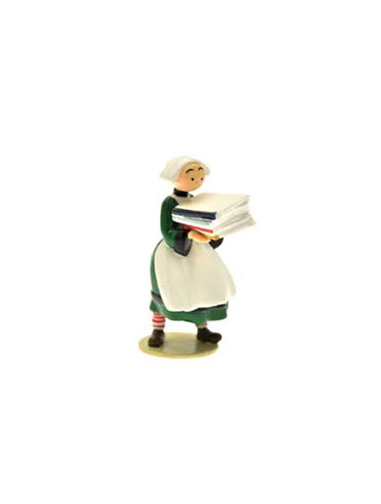 Figurine Bécassine et sa pile de livres main product photo