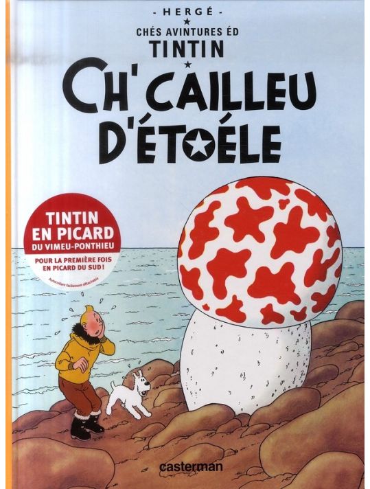 tintin - l'étoile mystérieuse en picard - ch'cailleu d'étoéle main product photo