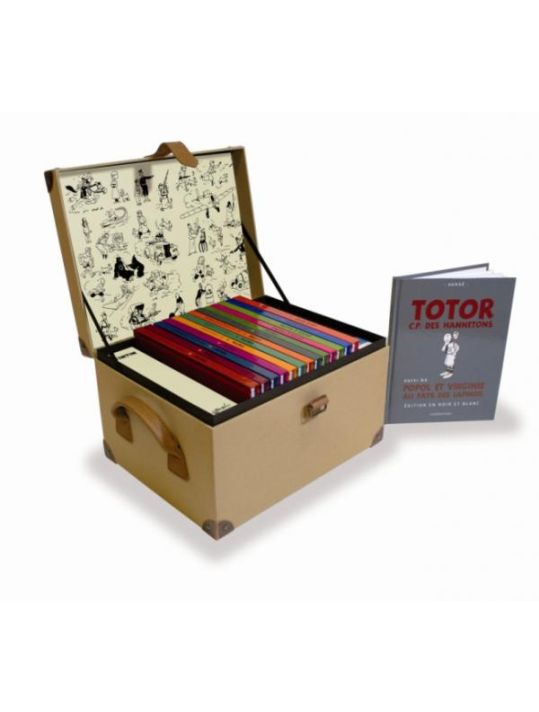 hergé ; noir et blanc ; valise 14 volumes main product photo