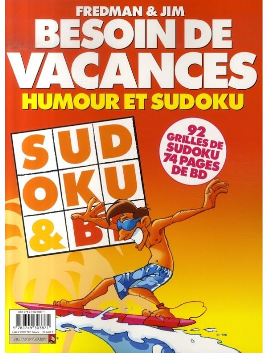 besoin de vacances ; humour et sudoku main product photo