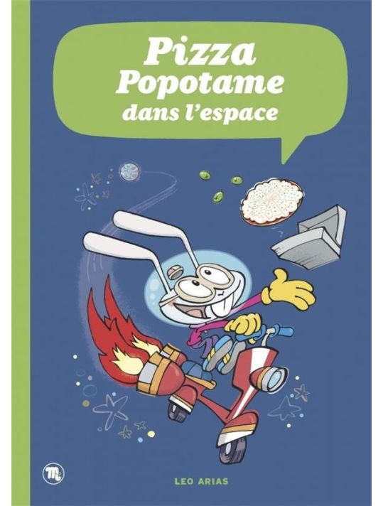 Pizza popotame dans l'espace main product photo