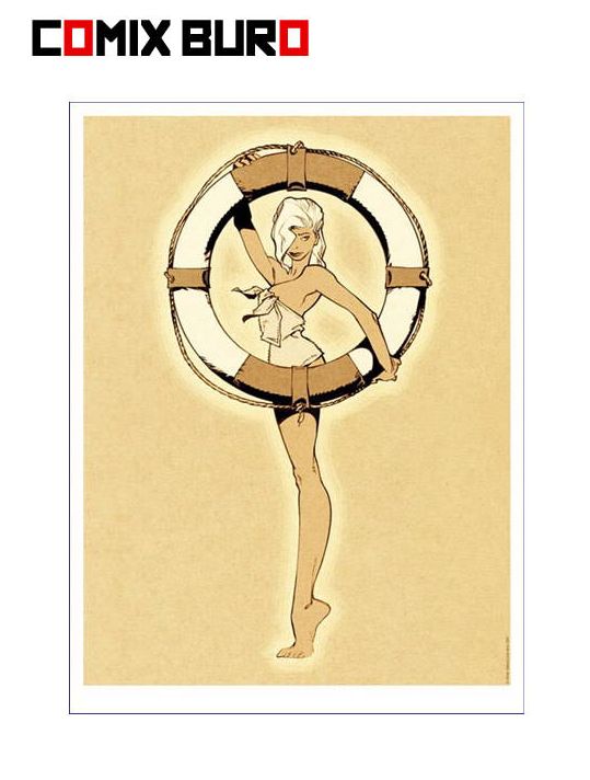 Affiche Pin-Up à la bouée ;Vatine main product photo