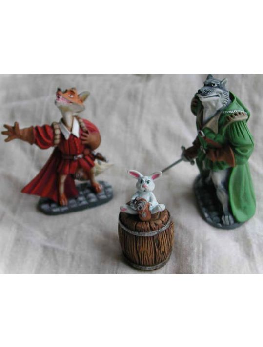 Figurine Armand Raynal de Maupertuis,Lope de Villalobos y Sangrin et le lapin Eusèbe main product photo