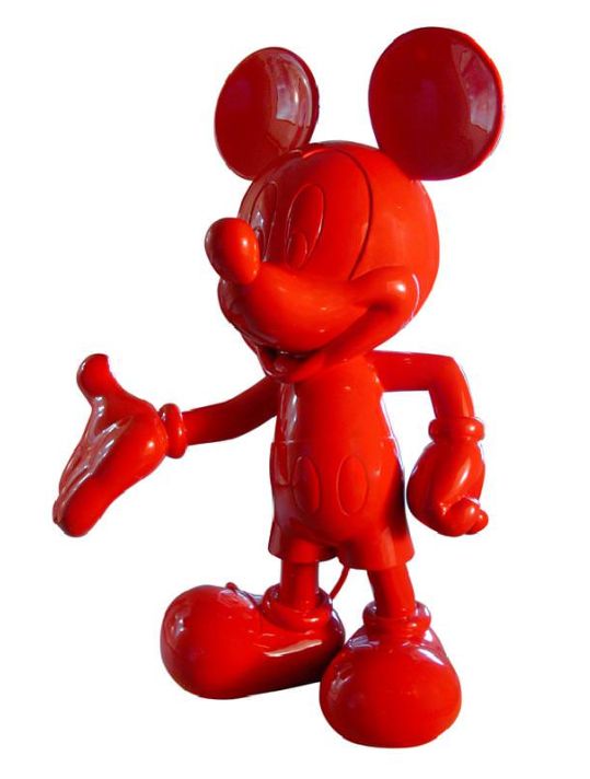 Figurine mickey taille réelle monochrome rouge main product photo