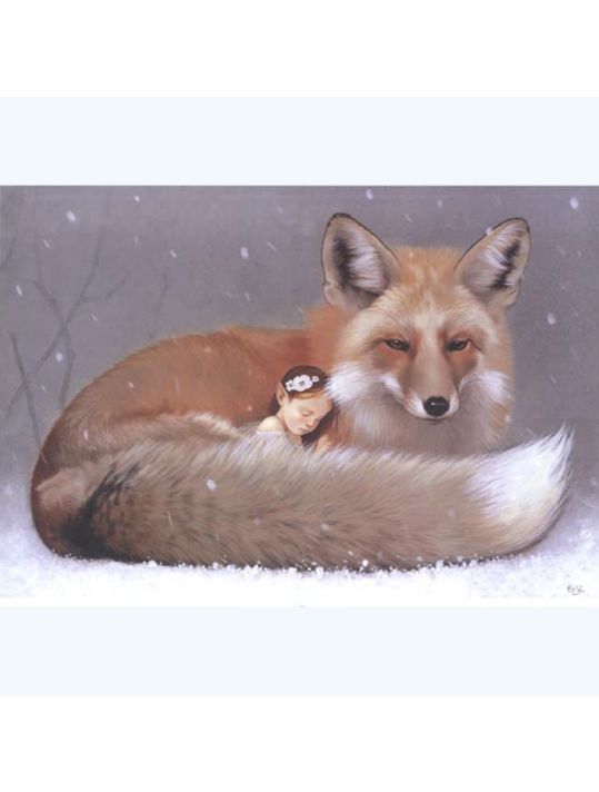 Affiche Elfe et renard neige ; Erlé ; 50x70 main product photo