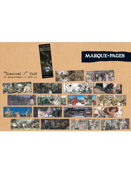 Pochette 18 Marques Pages Blacksad - Guarnido - 1000ex. - 7x20 main product photo