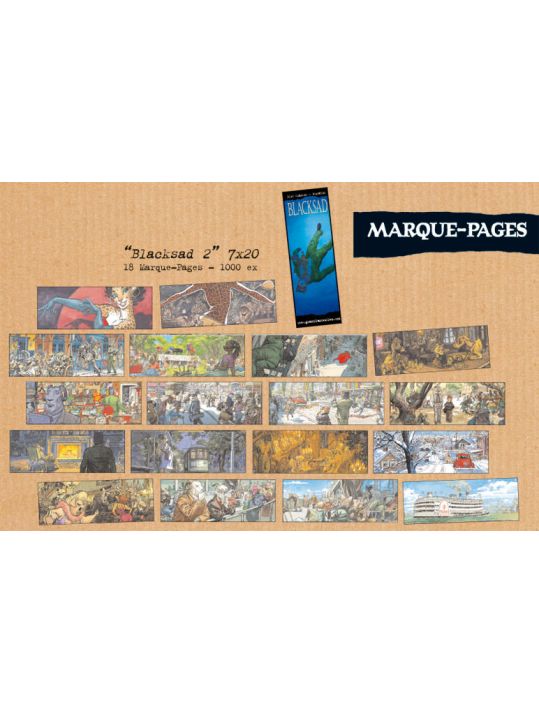 Pochette 18 Marques Pages Blacksad l'enfer du silence - Guarnido - 1000ex. - 7x20 main product photo
