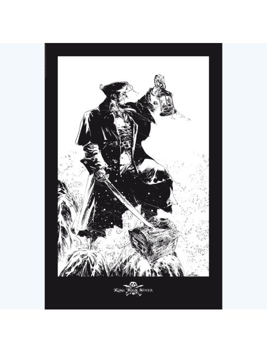 Affiche Long John Silver Noir et Blanc ; Lauffray ; 40x60 main product photo