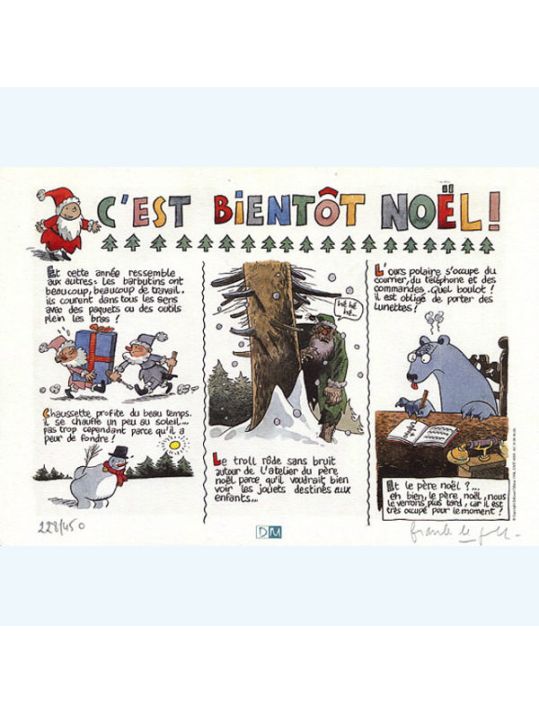 Affiche Catastrophes au pays du père noël ; Le Gall ; Signée & Numérotée 450 ex. ; 20x30 main product photo