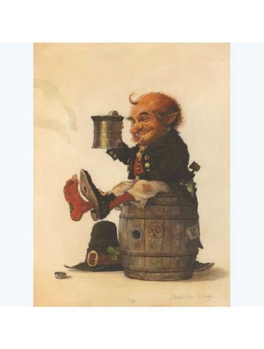 Affiche Lutin sur un tonneau ; Monge ; 30x40 main product photo