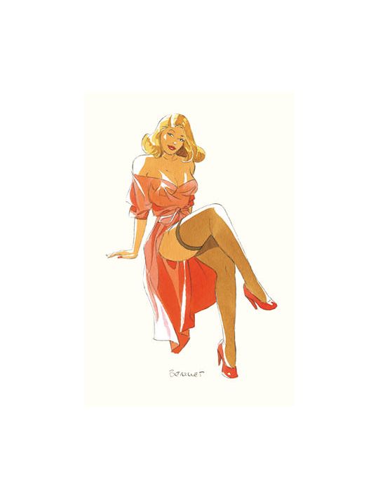 Affiche Pin-up Rose - Berthet - 1000 ex. - 18x24 main product photo