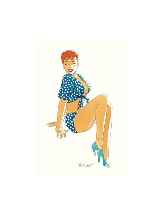 Affiche Pin-up Bleu - Berthet - 1000 ex. - 18x24 main product photo