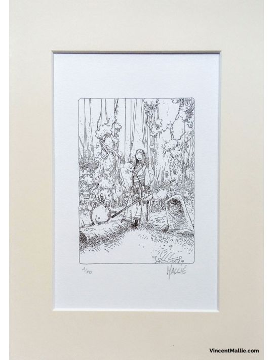 Prêtresse des bois – Estampe numérique main product photo