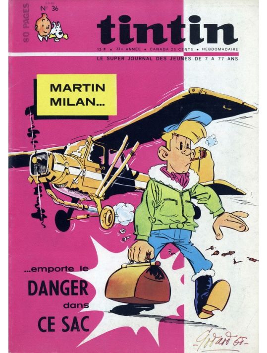 Revue Le journal de Tintin (éd. Belge) tome 36 - Martin Milan... emporte le danger dans ce sac main product photo