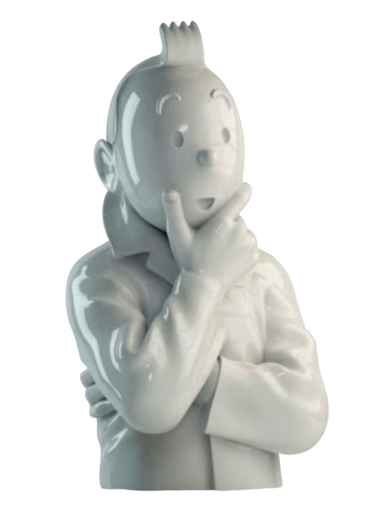 buste porcelaine - Tintin pense brillant- 24 cm main product photo