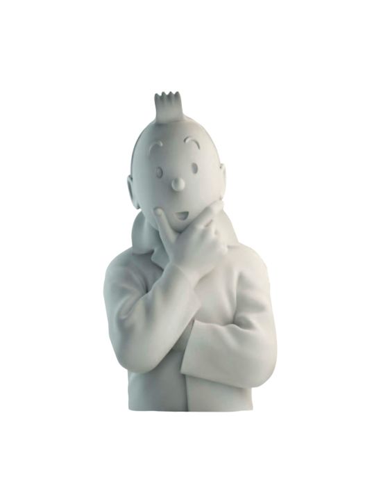 buste porcelaine - Tintin pense mat - 24 cm main product photo