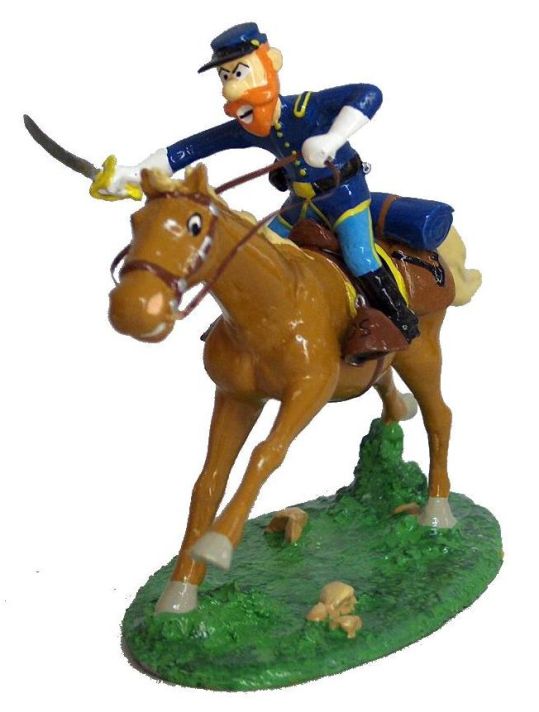 Figurine Les Tuniques Bleues "Capitaine Stark à cheval" main product photo