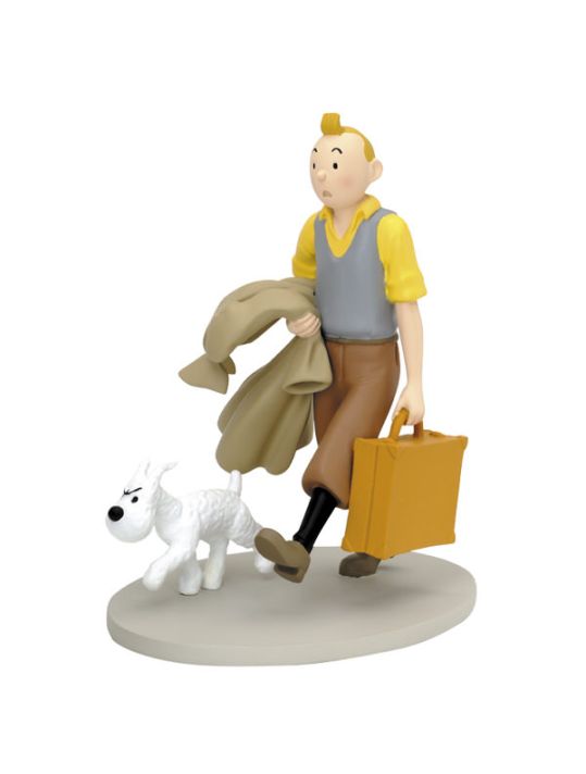 Figurine résine Tintin ; Tintin & Milou En Route