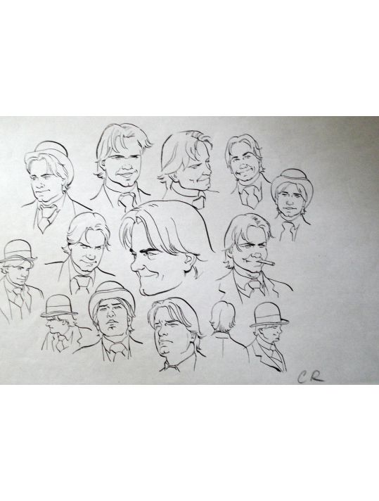 Dessin original de Rossi - Bishop, recherche encre Tome 4 West - 21cmx29cm main product photo