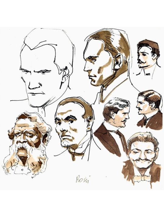 Dessin original West ; recherche de personnages 4 main product photo