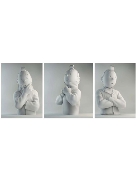 buste porcelaine - Tintin série complète en version mat main product photo