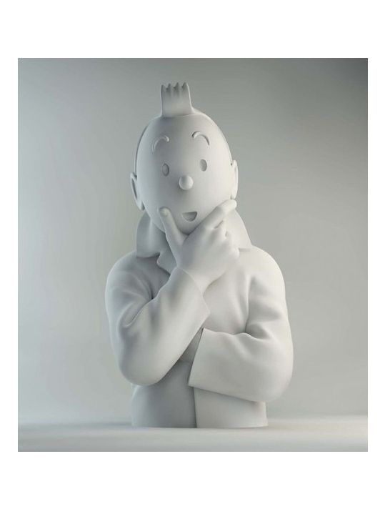 Figurine Tintin En Porcelaine Mate – Moulinsart – Édition Limitée Avec Certificat – Hauteur 12,5 Cm