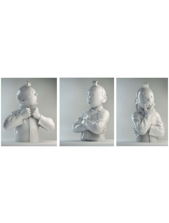 buste porcelaine - Tintin série complète en version brillant main product photo