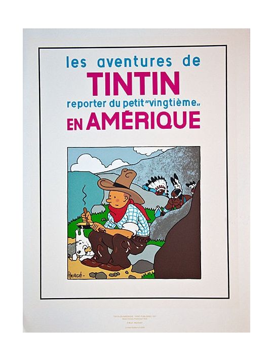 Sérigraphie Tintin en Amérique main product photo