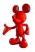 Figurine mickey taille réelle monochrome rouge