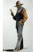 Dessin original - Jim Cutlass par Rossi - dessin couleurs directes, 19cmx11cm